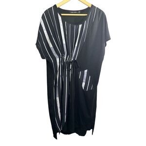 GABBY ISABELLA Women's Dolman Sleeve Blouson Dress Black/Gray Size Extra Large